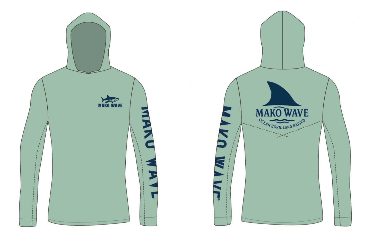 UPF 50+ Sun Long Sleeve Fishing Hoodie - Unisex